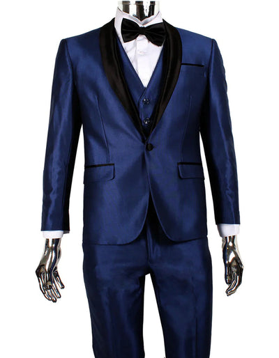 Blue and White Lapel Tuxedo