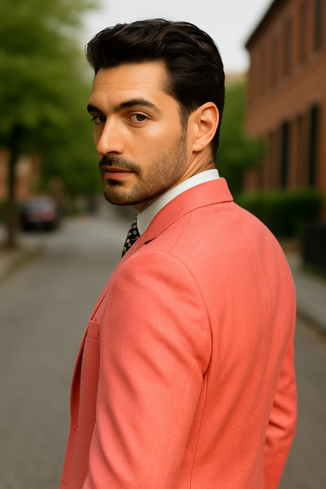 slim fit coral blazer
