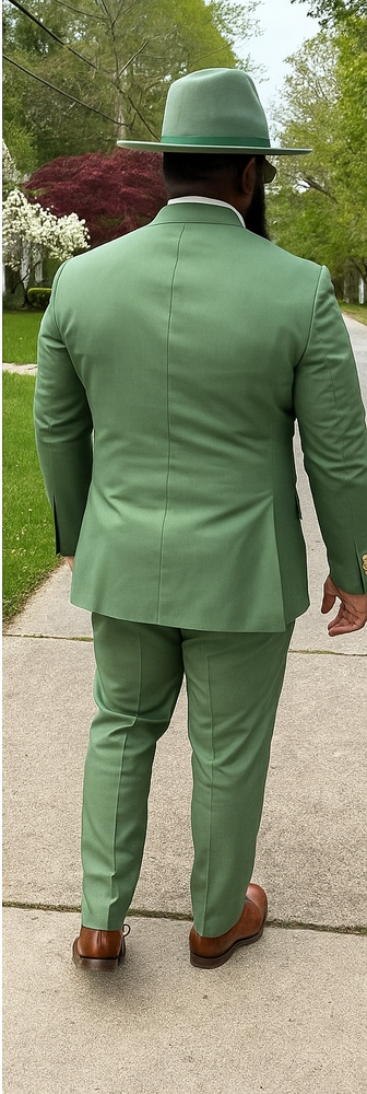 Mens Double Breasted Suits - Green Suit