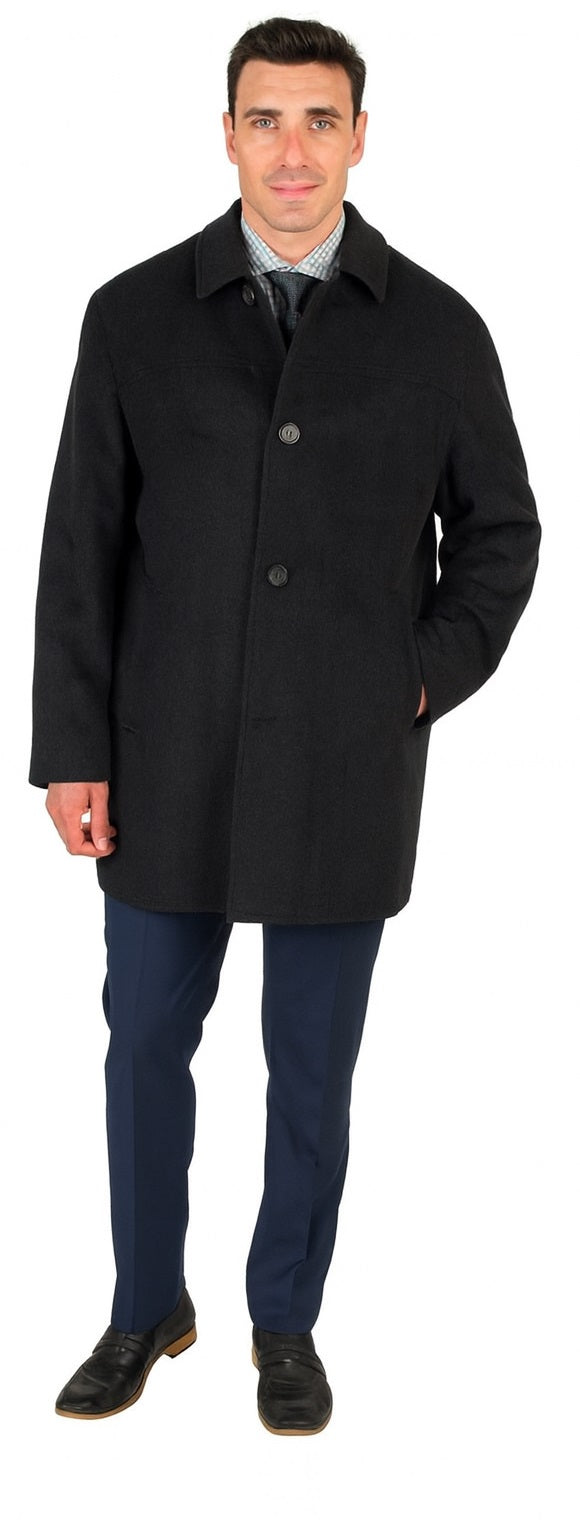 Mens Dress Carcoat Black Overcoat - Mens Car Coat