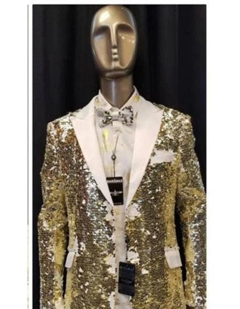 Christmas Blazer - New Year Holiday Tuxedo Dinner Jacket - Sequin Fabric Shiny Perfect For Party