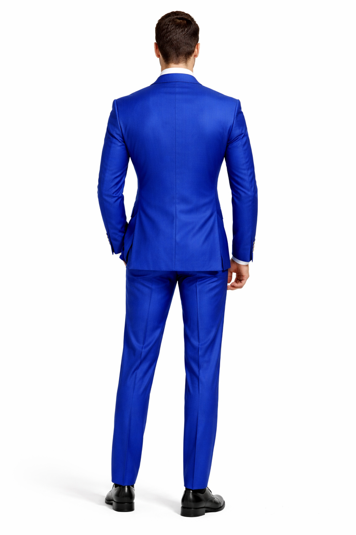 Mens Royal Blue Double Breasted Suit - 100% Suit