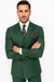 Mens Six Button Peak Lapel Double Breasted Green Suit