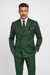Mens Six Button Peak Lapel Double Breasted Green Suit