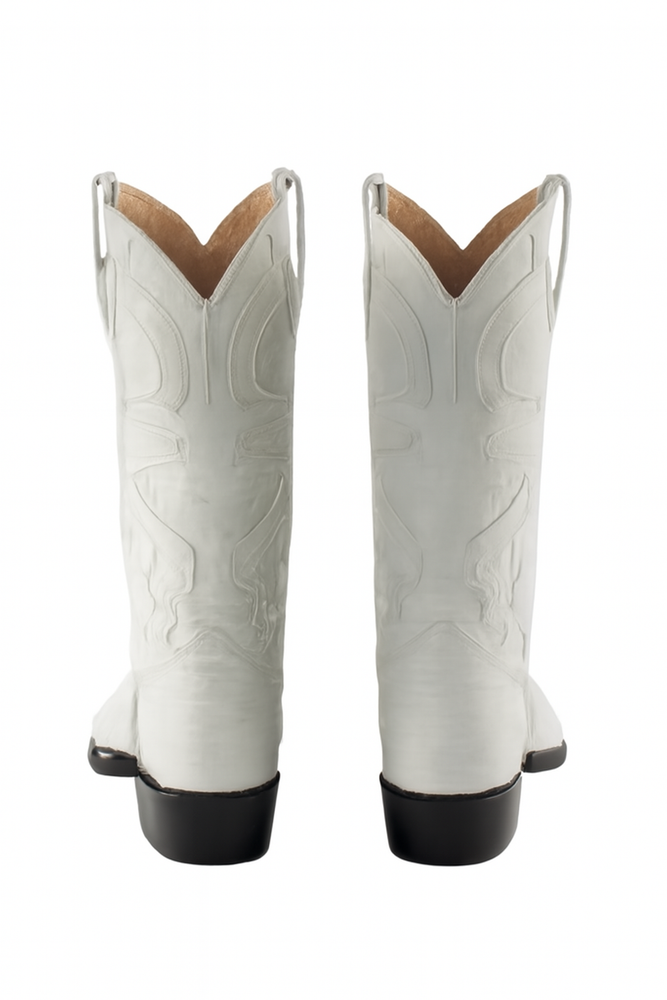 Mens White Cowboy Boot - White