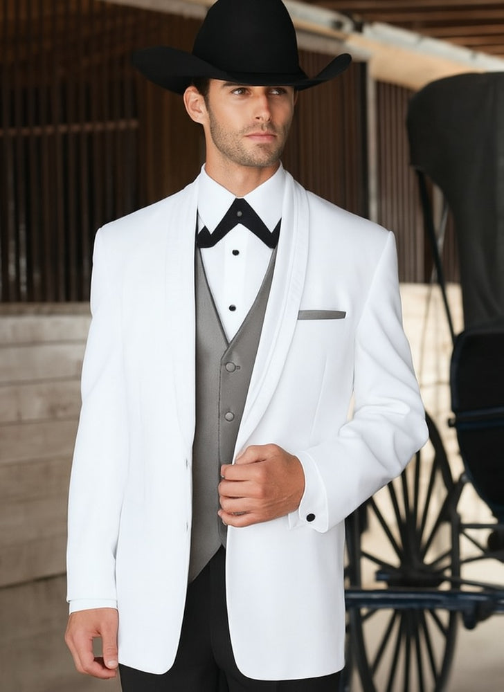 Mens White Cowboy Tuxedo - White Cowboy Suit