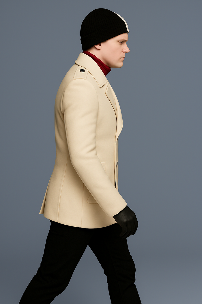 Mens White Peacoat White