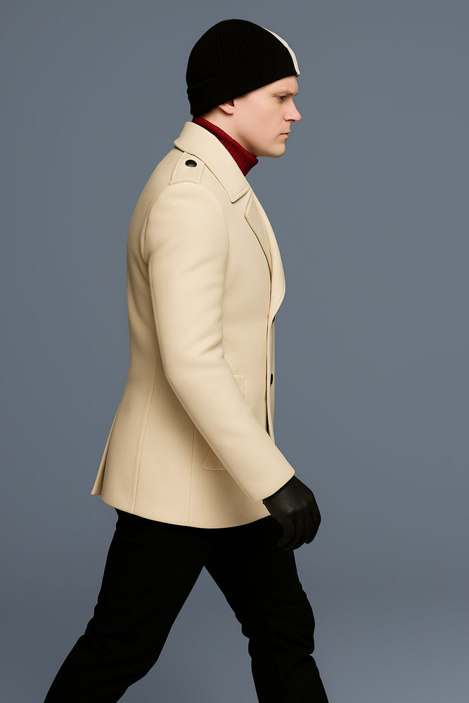 Mens White Peacoat White