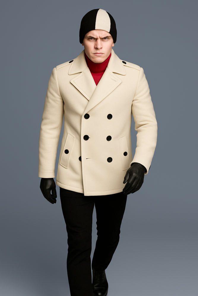 Mens White Peacoat White