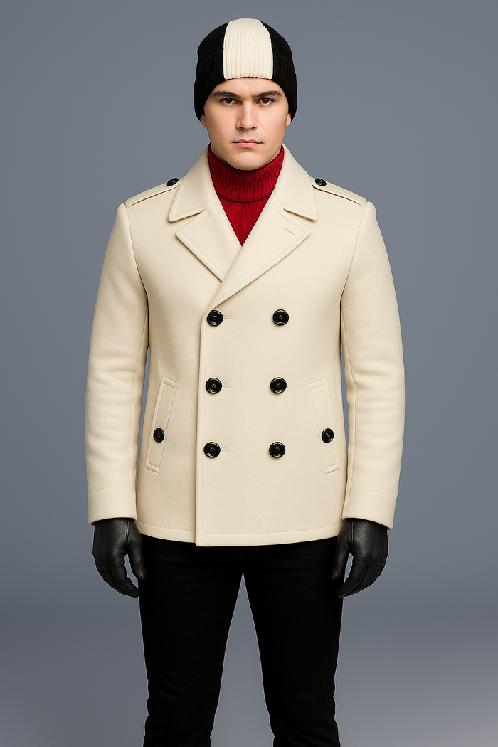Mens White Peacoat White
