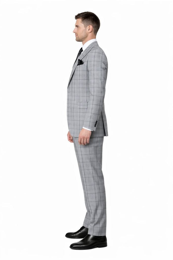 Granite Kensington Check 3-Piece Tailored Suit
