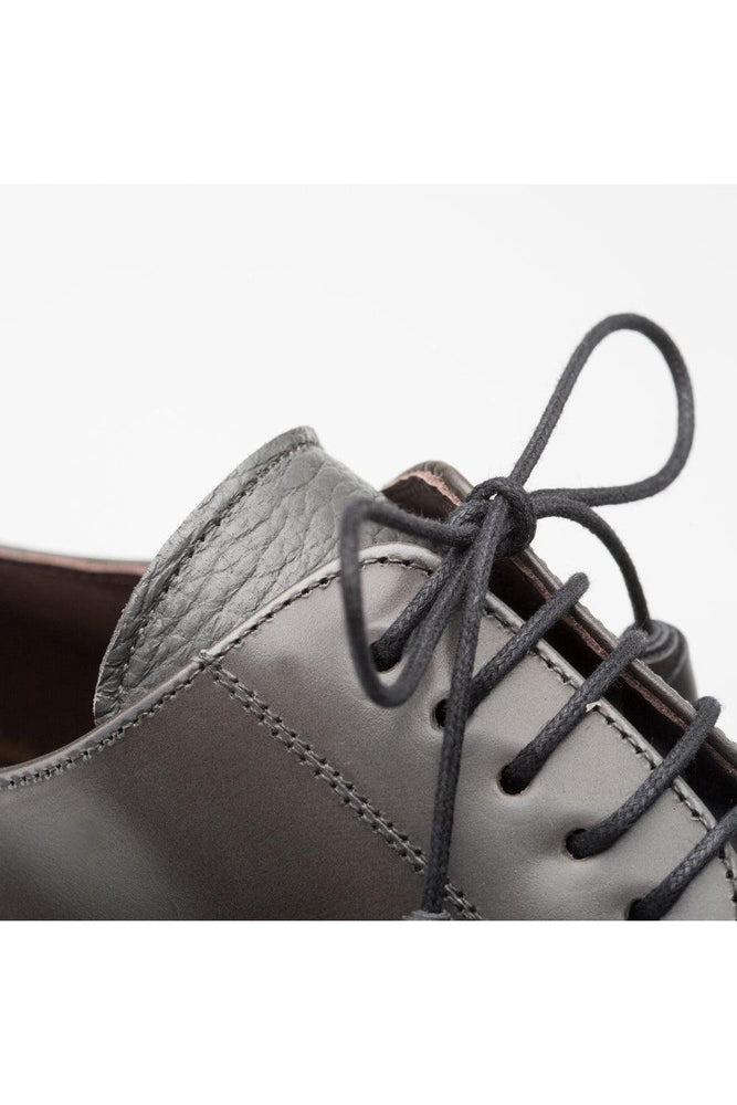 Mens Mezlan Cap-Toe Dress Lace-Up Blending Supple Textured Deerskin And Polished Calfskin With An Elegant Tassel Detail In Color Gray