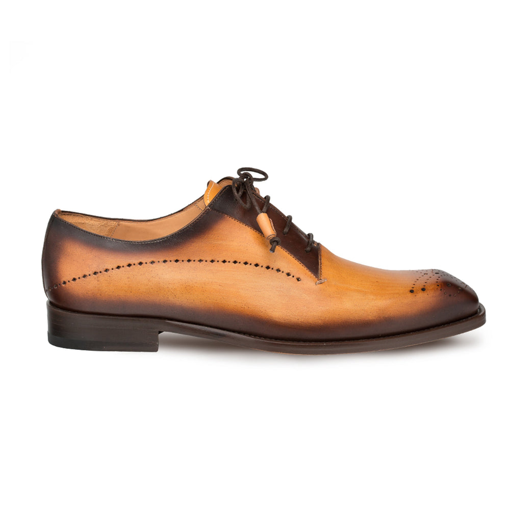 Mens Mezlan Entourage Medallion Toe Dress Shoe in Mustard