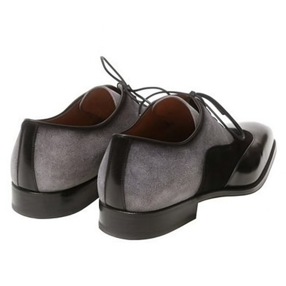 Mezlan Men Black and Grey Suede Wing Tip Oxford