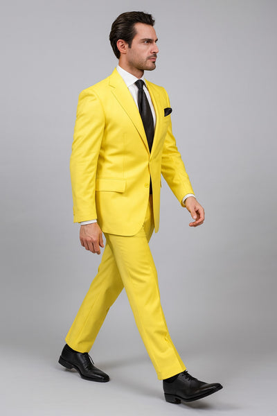 Mix and Match Suits Men's Two Button Yellow Suit Separate Any Size Jacket & Pants
