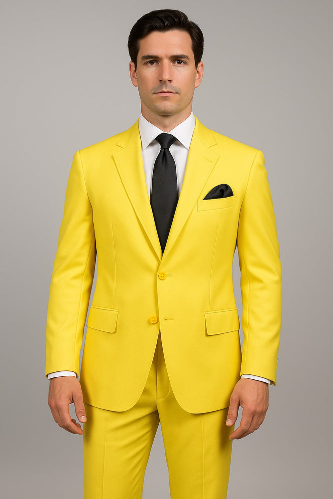 Mix and Match Suits Men's Two Button Yellow Suit Separate Any Size Jacket & Pants