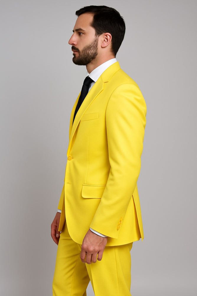 Mix and Match Suits Men's Two Button Yellow Suit Separate Any Size Jacket & Pants