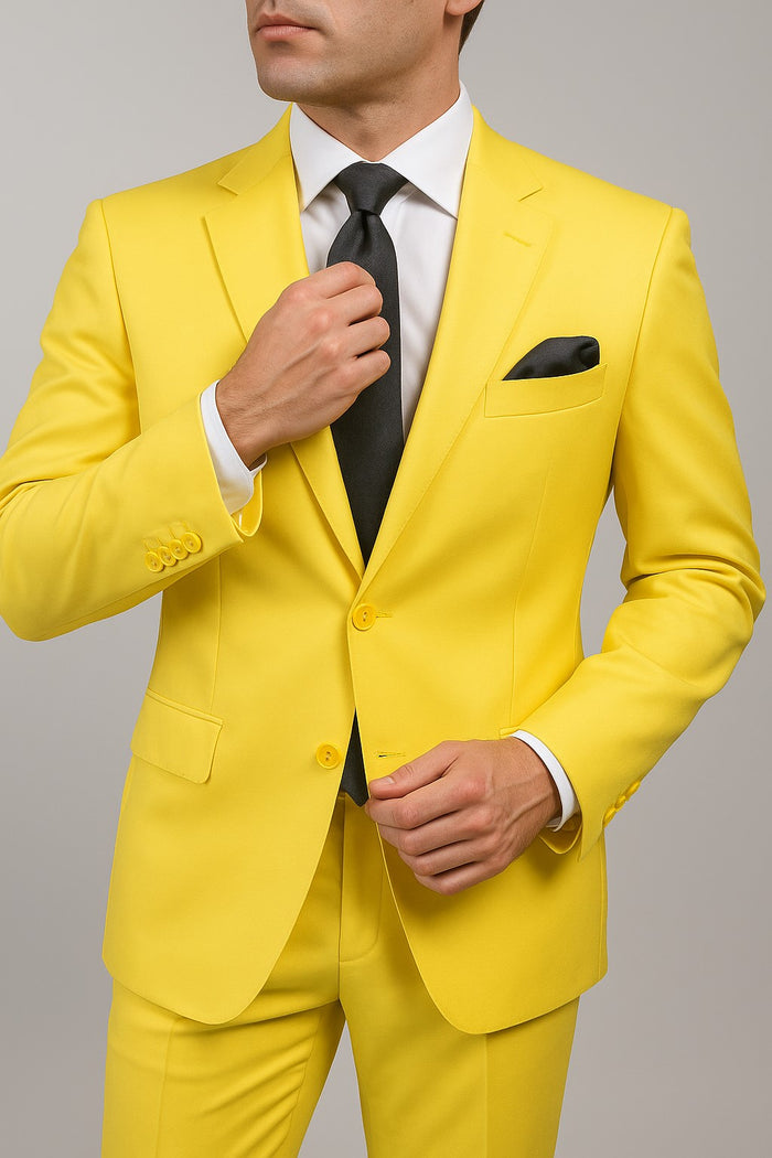 Mix and Match Suits Men's Two Button Yellow Suit Separate Any Size Jacket & Pants