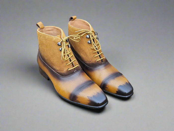Carrucci Mixed Media Lace-up Suede Boot