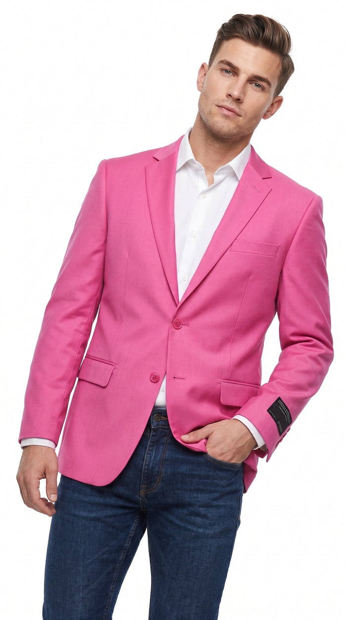 Men’s Hot Pink Fuchsia Sport Coat, Bright Stage Party Dinner Jacket Fashion Blazer