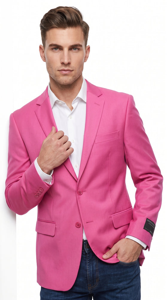 Men’s Hot Pink Fuchsia Sport Coat, Bright Stage Party Dinner Jacket Fashion Blazer