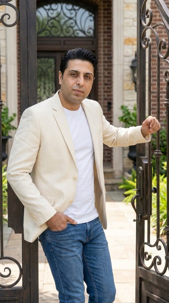 Men’s Off White Dinner Jacket Blazer, Bright Stage Party Sport Coat with Vented Formal Style