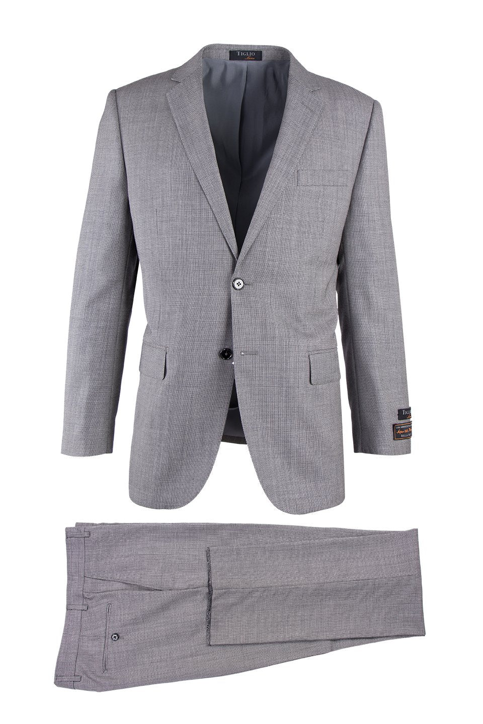 Novello Charcoal Gray, Modern Fit, Pure Wool Suit by Tiglio Luxe TIG1010 main image 0