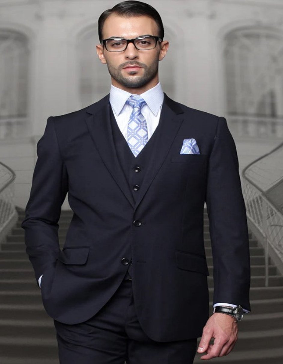 Big and Tall Suit - Navy Big and Tall Regular Fit 3 PC Suit ...