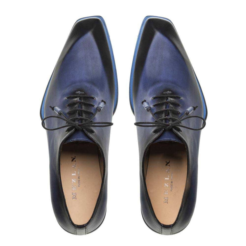 Navy Asymmetric Plain Toe Oxford By Mezlan Made In Spain Brand