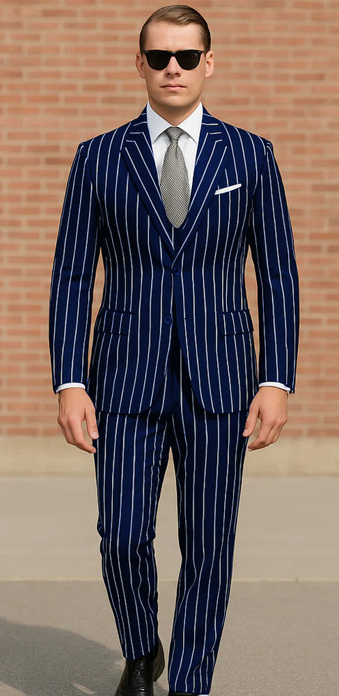 Black Pinstripe Suit - Gangster Suit - 1920's Suit