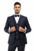  Navy Blue Vintage Tweed Wedding Suit