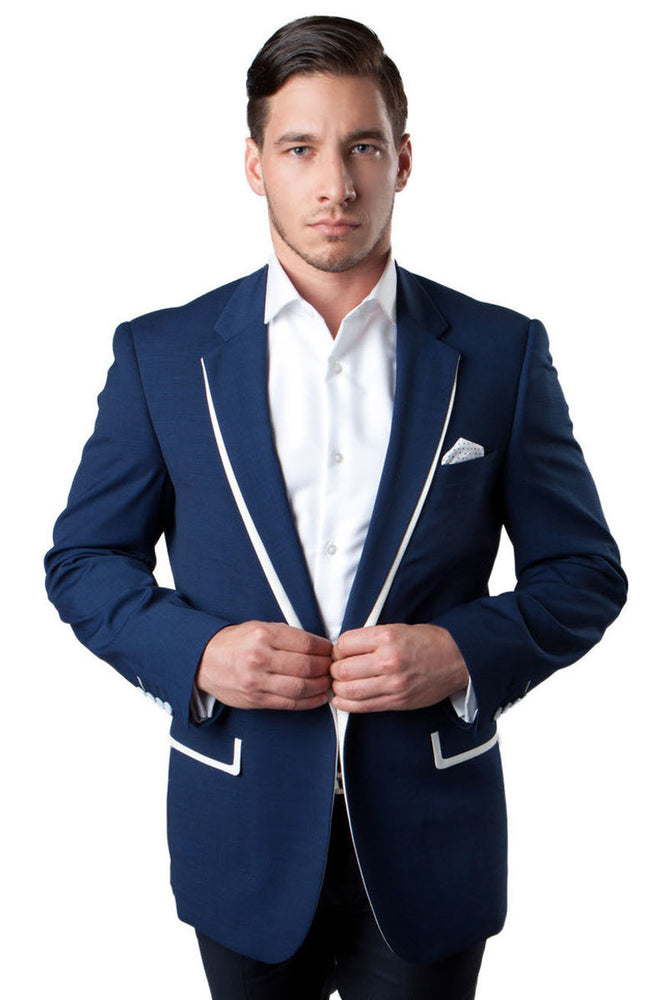 Men's Dark Blue Summer Blazer by Tazzio Suits