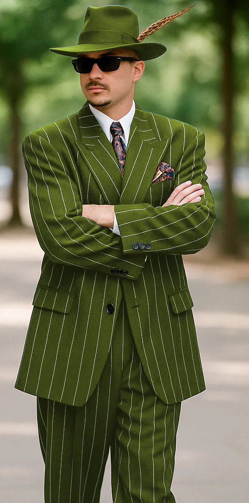 Dark Navy Blue Pinstripe Zoot Suit - Gangster Suit - 1920 Suit
