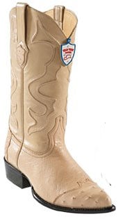 Wild West Oryx J-Toe Smooth Ostrich Wing Tip Cowboy Boots - Botas De Avestruz