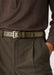 Belvedere Ostrich Leg Belt - Olive Luxury Shoe
