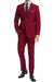 Apollo King Burgundy Wool Feel Suit: Modern Fit Two-Button