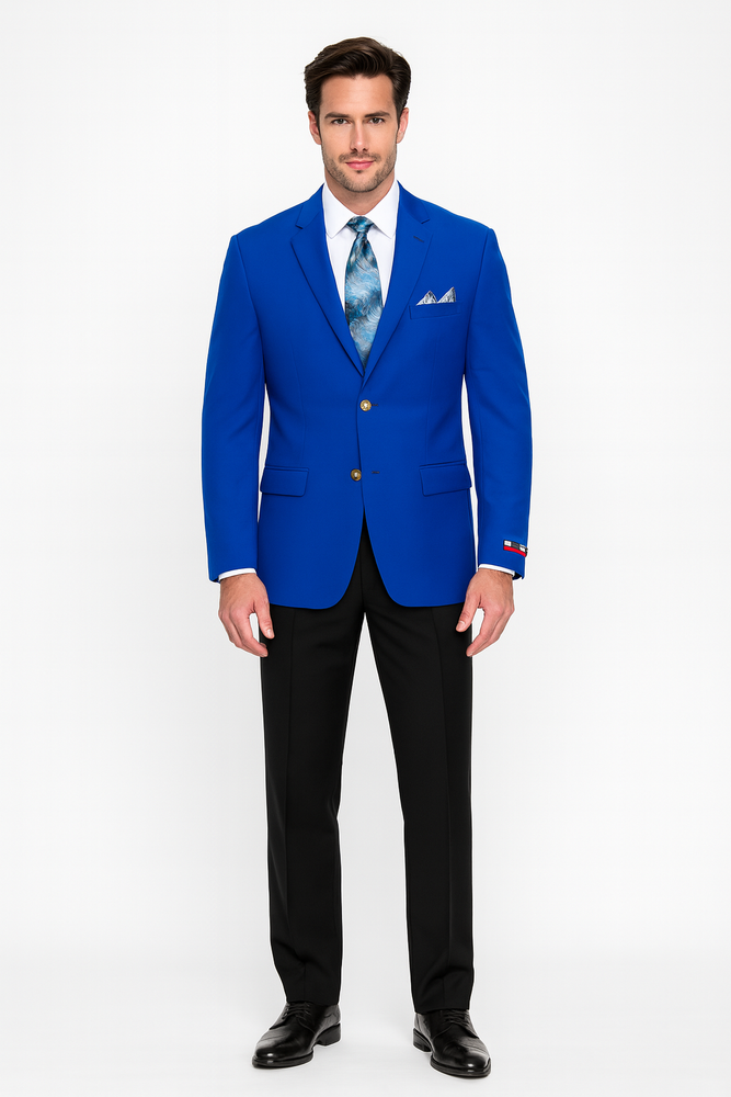 Pacelli Men's Classic Royal Blue Blazer Jacket