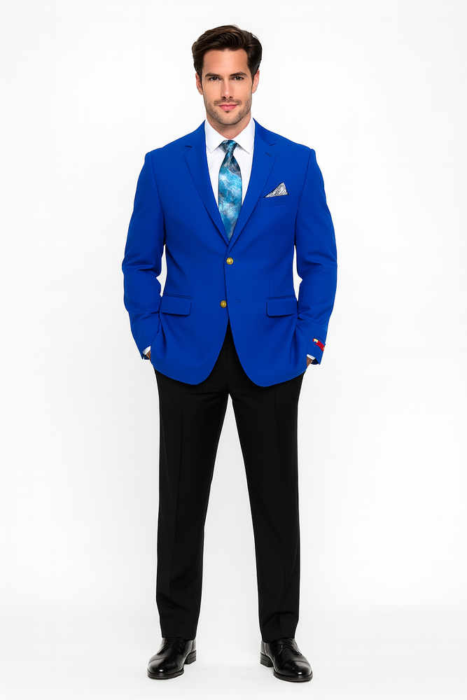 Pacelli Men's Classic Royal Blue Blazer Jacket