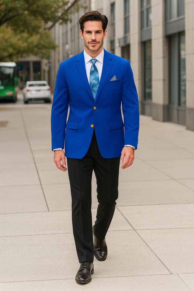 Pacelli Men's Classic Royal Blue Blazer Jacket