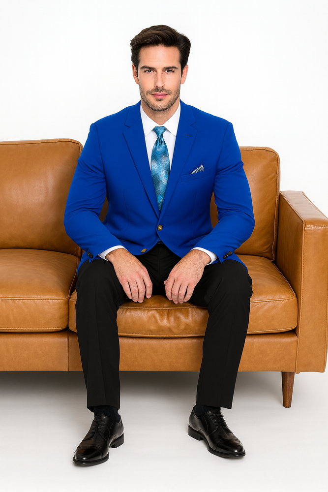 Pacelli Men's Classic Royal Blue Blazer Jacket