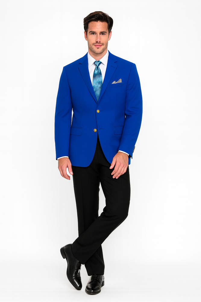 Pacelli Men's Classic Royal Blue Blazer Jacket