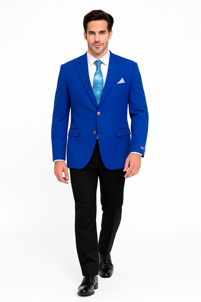 Pacelli Men's Classic Royal Blue Blazer Jacket