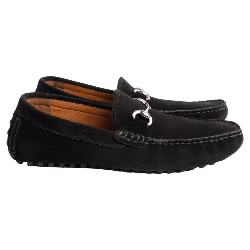 P000912- Palm Beach -Driving shoe Black Suede