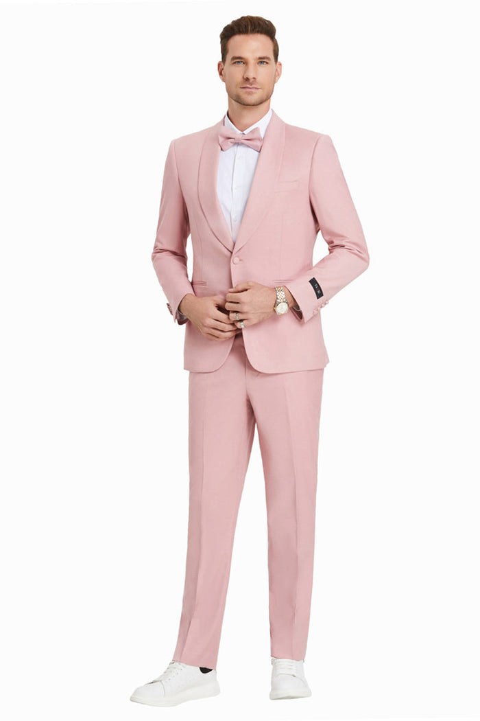 Men's Blush Pink Dinner Jacket by Tazzio Suits