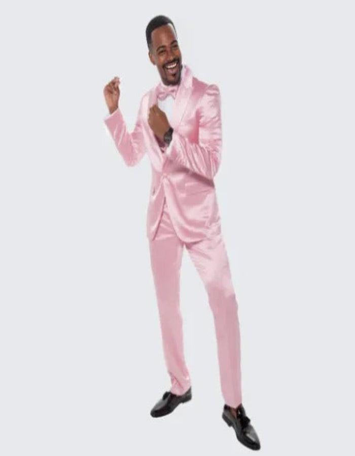 Pink Satin Tuxedo Four Piece Set - Wedding - Prom 2026