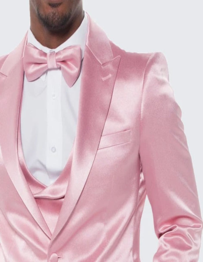 Pink Satin Tuxedo Four Piece Set - Wedding - Prom 2026