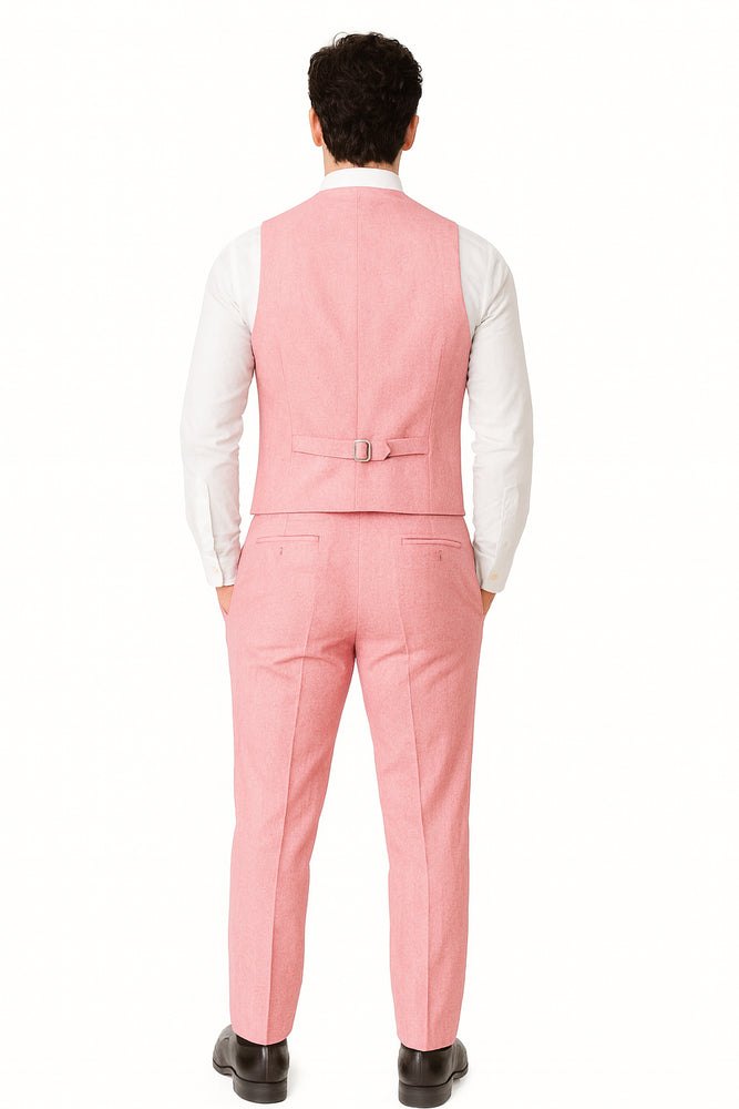 Groomsmen Summer Beach Prom 2026 Pink Vest and Pants Set