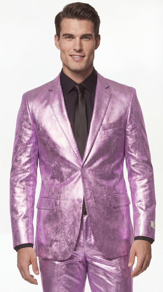 Shiny Metallic Party Lavender Suit