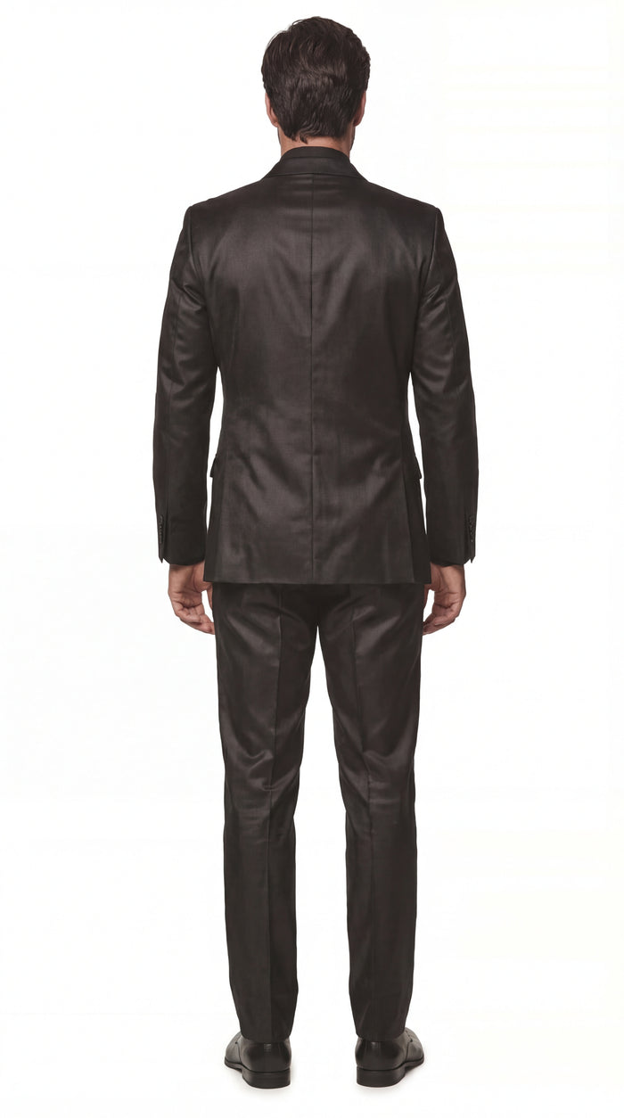 Shiny Metallic Party Black Suit