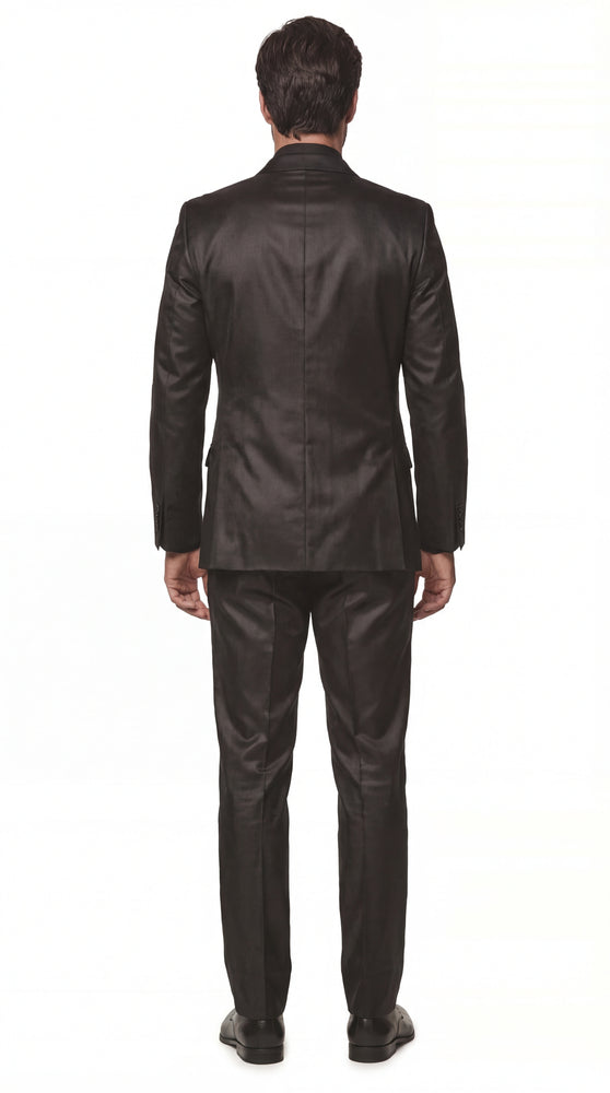 Shiny Metallic Party Black Suit